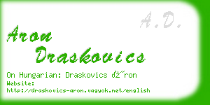 aron draskovics business card